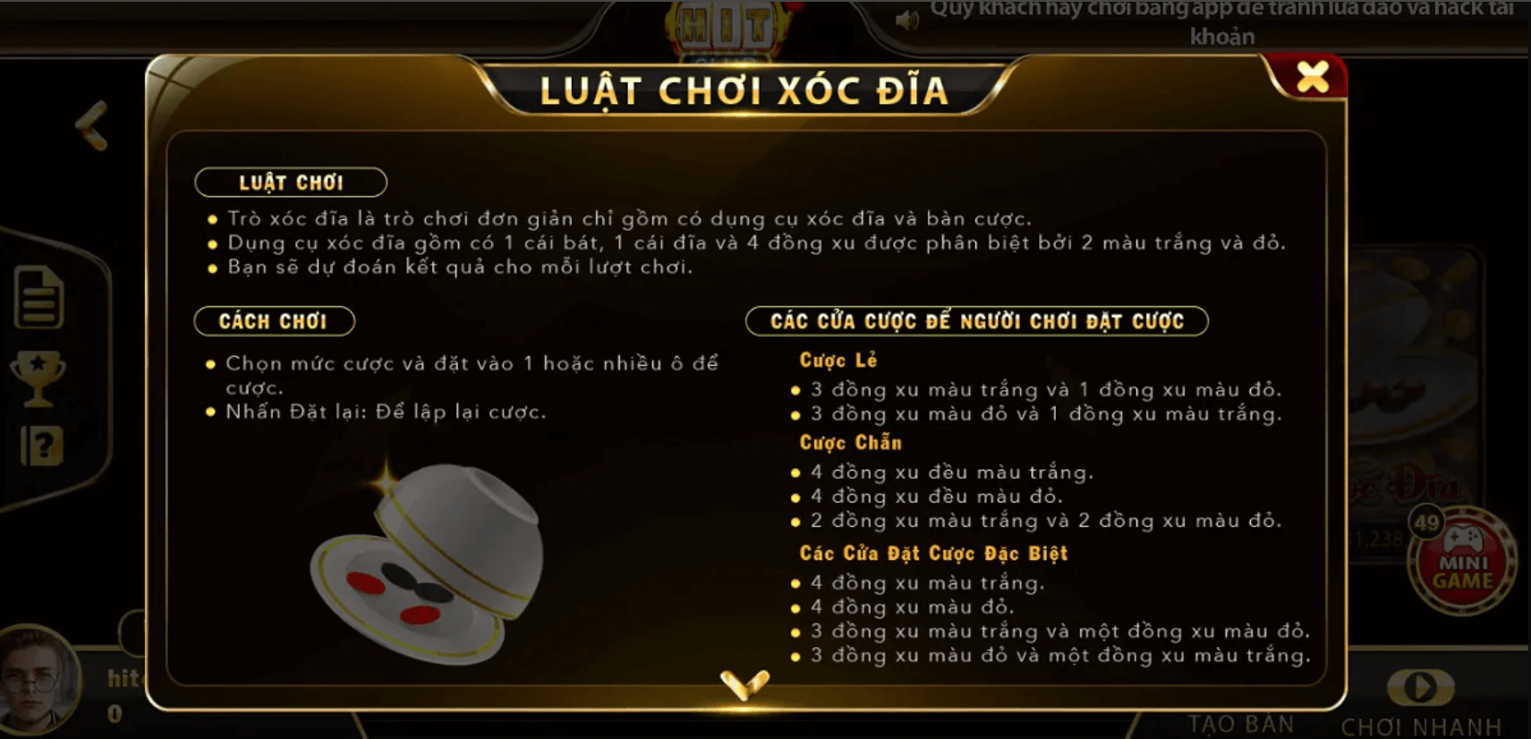 Luật chơi xóc đĩa